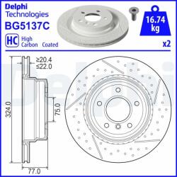 DELPHI Disc frana DELPHI BG5137C - centralcar