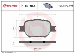 BREMBO set placute frana, frana disc BREMBO P 83 054 - centralcar