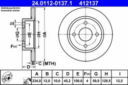 ATE Disc frana ATE 24.0112-0137.1 - centralcar