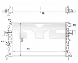 TYC Radiator, racire motor TYC 725-0038-R