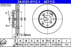 ATE Disc frana ATE 24.0121-0113.1 - centralcar