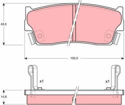TRW set placute frana, frana disc TRW GDB885 - centralcar