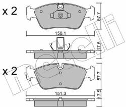 METELLI set placute frana, frana disc METELLI 22-0260-0