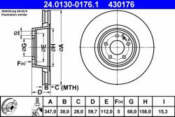 ATE Disc frana ATE 24.0130-0176.1 - centralcar