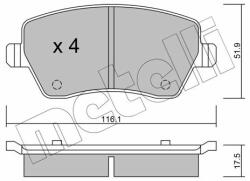 METELLI set placute frana, frana disc METELLI 22-0485-0