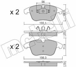 METELLI set placute frana, frana disc METELLI 22-0675-0