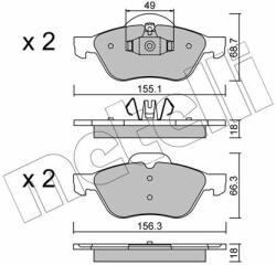 METELLI set placute frana, frana disc METELLI 22-0335-1