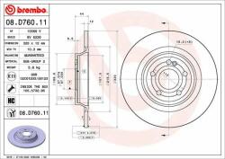 BREMBO Disc frana BREMBO 08. D760.11 - centralcar