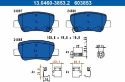 ATE set placute frana, frana disc ATE 13.0460-3853.2 - centralcar
