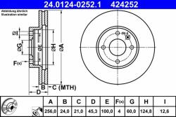 ATE Disc frana ATE 24.0124-0252.1 - centralcar