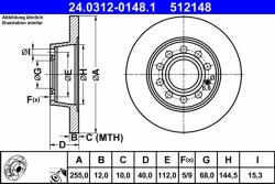 ATE Disc frana ATE 24.0312-0148.1 - centralcar