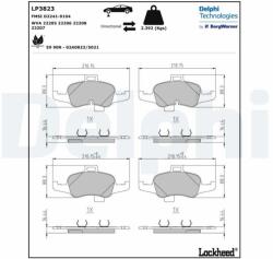 DELPHI set placute frana, frana disc DELPHI LP3823 - centralcar