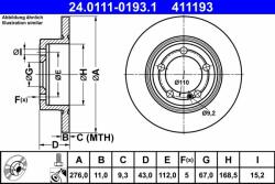 ATE Disc frana ATE 24.0111-0193.1 - centralcar