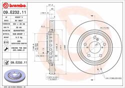 BREMBO Disc frana BREMBO 09. E232.11 - centralcar