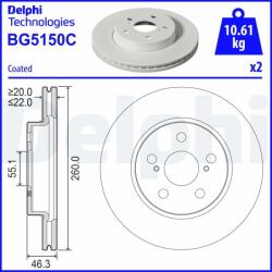 DELPHI Disc frana DELPHI BG5150C - centralcar