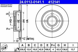 ATE Disc frana ATE 24.0112-0141.1 - centralcar