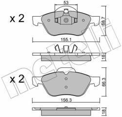 METELLI set placute frana, frana disc METELLI 22-0335-0