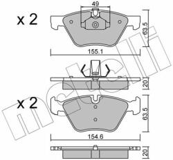 METELLI set placute frana, frana disc METELLI 22-0557-0