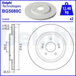 DELPHI Disc frana DELPHI BG5080C - centralcar