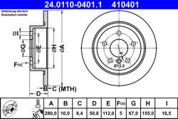 ATE Disc frana ATE 24.0110-0401.1 - centralcar