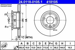 ATE Disc frana ATE 24.0118-0105.1 - centralcar