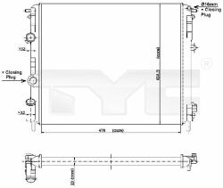 TYC Radiator, racire motor TYC 728-0010