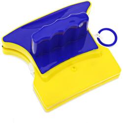 RoHS Dupla Felületű Üvegtisztító, mágnessel, műanyag fogantyúval, sárga - kék (curatatorgeamuri)