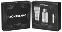 Mont Blanc Explorer Platinum Set cadou, Apa parfumata 100 ml + Apa parfumata 7.5ml + Gel de dus 100ml, Bărbați