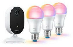 WIZ Pachet Connected cu 3 Becuri LED RGB inteligente A60, Wi-Fi, E27, 8.5W (60W) (000008720169075016)