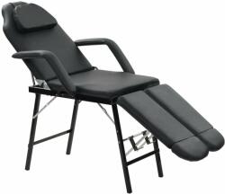 vidaXL hordozható fekete műbőr arckezelő szék 185 x 78 x 76 cm (110161) - pepita