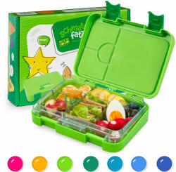 Klarstein Junior Lunchbox, 6 compartimente, 21, 3 x 15 x 4, 5 cm (L x Î x l), fără BPA (SMF4-jnrgrnfruit) (SMF4-jnrgrnfruit)