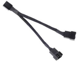 SilverStone Cablu Y-Splitter Silverstone de la 4-pini PWM la 2x4-pini PWM, 10cm, sleeving culoare neagra, SST-CPF01