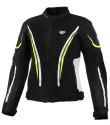 RSA Wasp női motoros kabát fekete-fehér-fluo sárga - motozem - 53 950 Ft