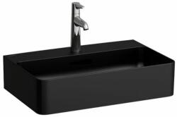 Laufen VAL Mosdó tál, csaplyuk paddal, túlfolyónyílás nélkül, egy csaplyukkal, Fekete matt H8122807161111 (H8122807161111)