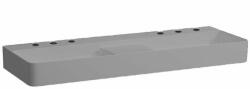 Laufen VAL Dupla mosdó, félig száraz zónával, három csaplyukkal, túlfolyónyílás nélkül, Graphite matt H8142827581581 (H8142827581581)