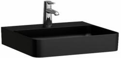 Laufen VAL Mosdótál, alsó felülete csiszolt, túlfolyónyílás nélkül, egy csaplyukkal, Fekete matt H8162847161111 (H8162847161111)