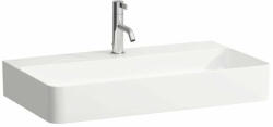 Laufen VAL Mosdótál, alsó felülete csiszolt, túlfolyónyílás nélkül, egy csaplyukkal, Fehér LCC Active bevonattal H816285A001111 (H816285A001111)