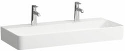 Laufen VAL Mosdótál, alsó felülete csiszolt, túlfolyónyílás nélkül, 2 csaplyukkal, Fehér LCC Active bevonattal H816287A001151 (H816287A001151)
