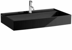 Laufen Kartell LAUFEN Mosdótál, alsó felülete csiszolt, túlfolyónyílás nélkül, egy csaplyukkal, Fényes fekete H8163360201111 (H8163360201111)