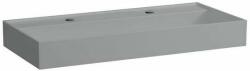 Laufen Kartell LAUFEN Mosdótál, alsó felülete csiszolt, túlfolyónyílás nélkül, 2 csaplyukkal, Graphite matt H8163377581151 (H8163377581151)