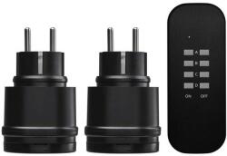 EMOS Priză cu telecomandă IP44, negru 71908