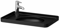 Laufen VAL Beültethető mosdó, túlfolyónyílás nélkül, 1 csaplyukkal bal oldalon, Fekete matt H8172817161131 (H8172817161131)