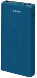 SBS - Baterie externă - PowerBank 10000 mAh, 2x USB 2.1A, albastru deschis