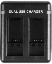  PULUZ dupla foglalatos USB töltő GoPro Hero 12 / Hero 11 / Hero 10 / Hero 9 akkumulátorokhoz (PU919B)