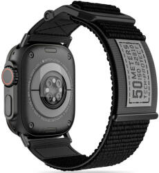Apple Watch 4-6, SE, SE (2022) (42 / 44 mm) / Watch 7-9 (45 mm) / Watch Ultra 1-2 (49 mm), textíl pótszíj, nylon, állítható, TP Scout, fekete - tok-shop