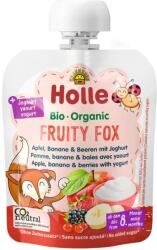 Holle Bio alma, banán, bogyós gyümölcs joghurttal tasakos bébiétel 85 g 8 hó+