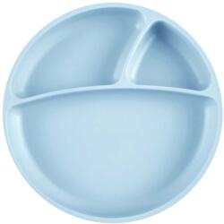 MiNiKOiOi Portions - Tapadókorongos osztott tányér 6 hó+ (Mineral Blue)
