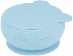 MiNiKOiOi Bowly - Zárható tetejű tapadókorongos tál 6 hó+ (Mineral Blue)