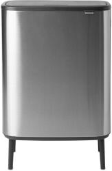 Brabantia Bo Touch Bin Hi szelektív hulladékgyűjtő Soft-Close fedéllel, magasított, lábakon álló, műanyag tartály, XXL, 2x30L - O méret, r. m. acél, selyem ujjlenyomatmentes - 130649 (130649)