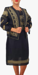 Magazin Traditional Costum Traditional - Vesta Rochie Brau cu model traditional